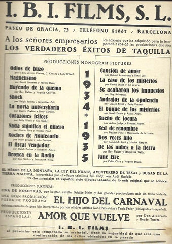 LAMINA 32514: Producciones de IBI Films SL en 1934
