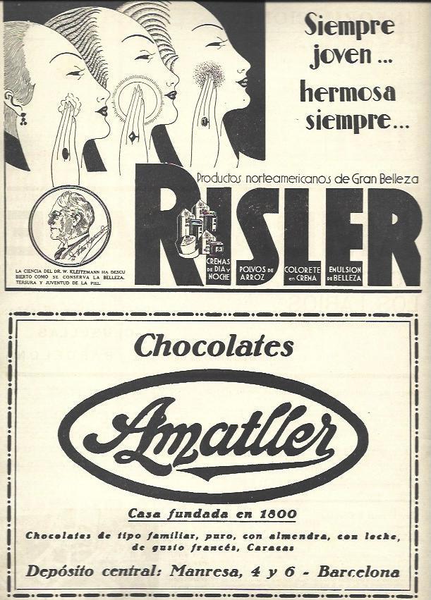 LAMINA 32520: Publicidad de Risler y Chocolates Amatller
