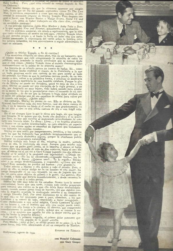 LAMINA 32490: Shirley Temple con Gary Cooper