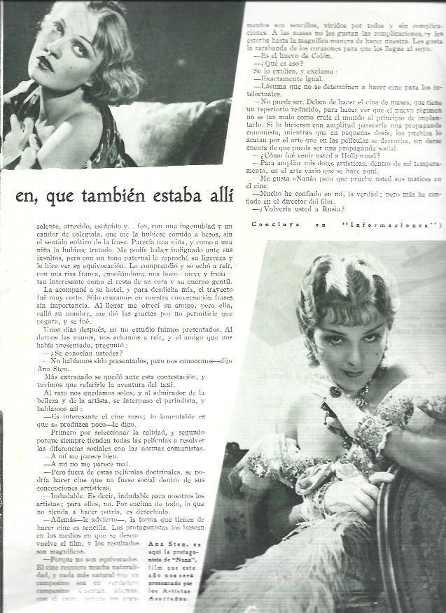 LAMINA 32501: Ana Sten en diferentes peliculas