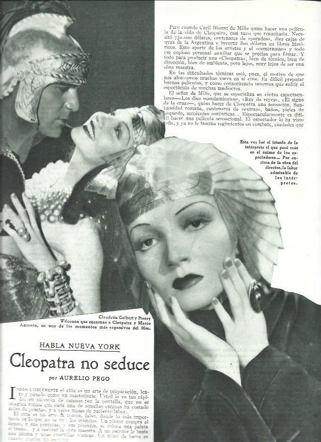 LAMINA 32503: Claudette Colbert como Cleopatra