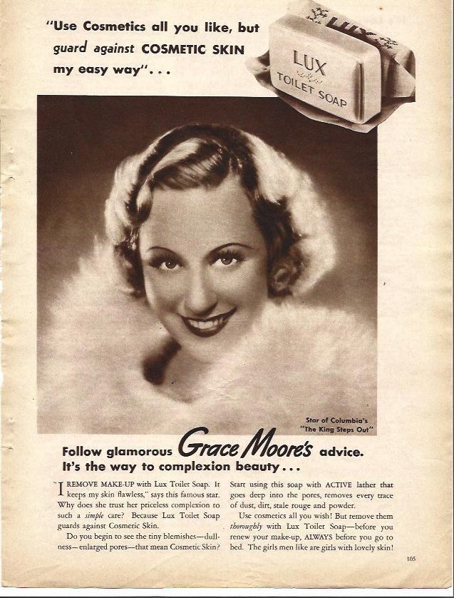 LAMINA 32086: Grace Moore en publicidad de Lux