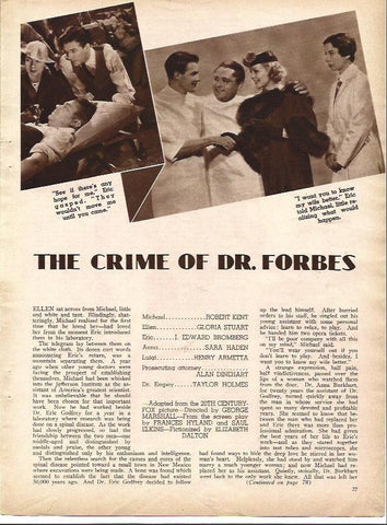LAMINA 32075: Escenas y reparto de The Crime of Dr. Forbes