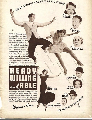 LAMINA 31985: Reparto de la pelicula Ready, willing and able