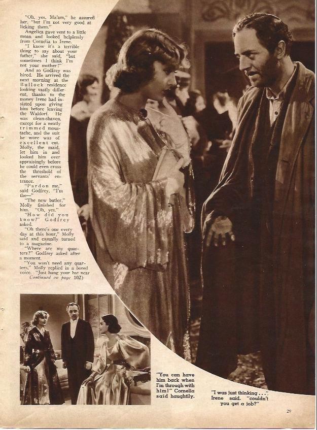 LAMINA 32051: Protagonistas de My Man Godfrey