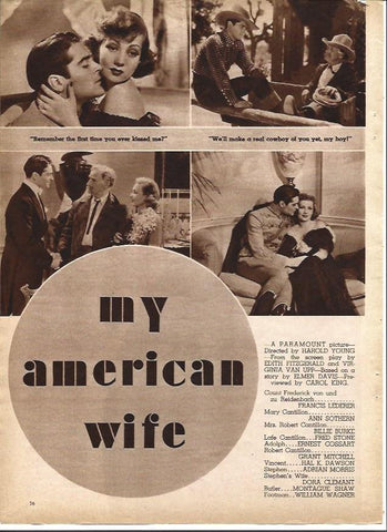 LAMINA 32245: Reparto de My American Wife