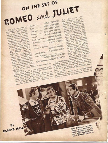 LAMINA 32279: En el set de Romeo and Juliet con Leslie Howard
