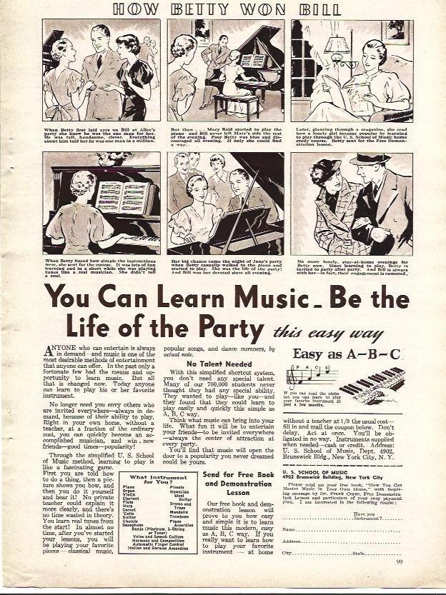 LAMINA 32144: Publicidad en viñeta de US School of Music
