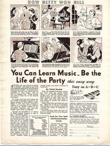 LAMINA 32144: Publicidad en viñeta de US School of Music