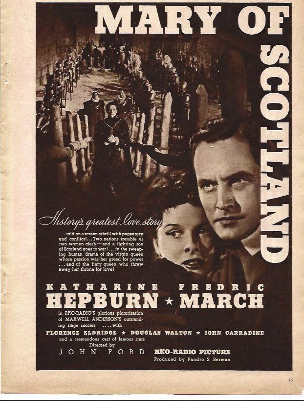 LAMINA 32214: Cartel de Mary of Scotland con Katherine Hepburn