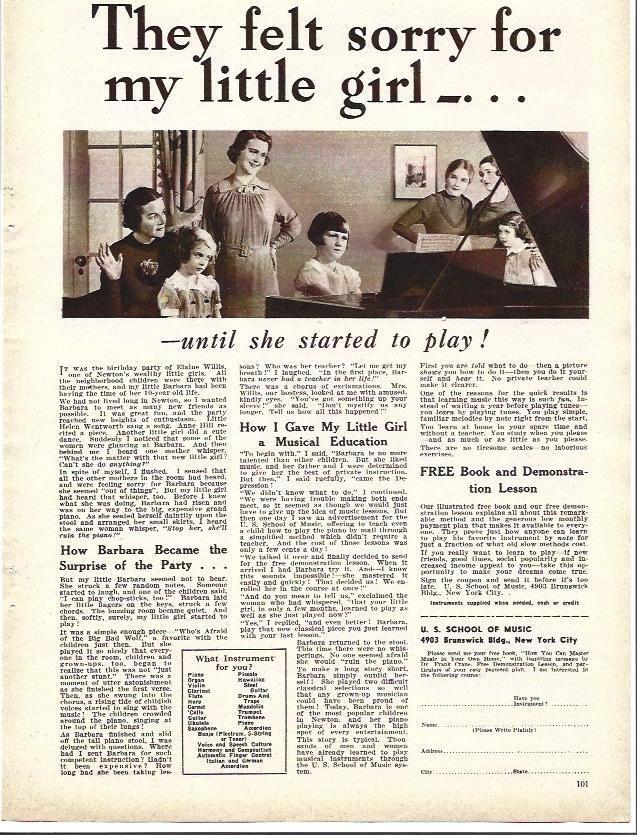 LAMINA 32200: US School of Music, publicidad
