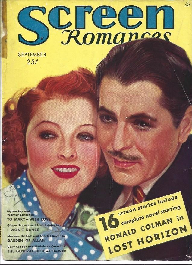LAMINA 32208: Portada de Screen Romances de septiembre de 1936