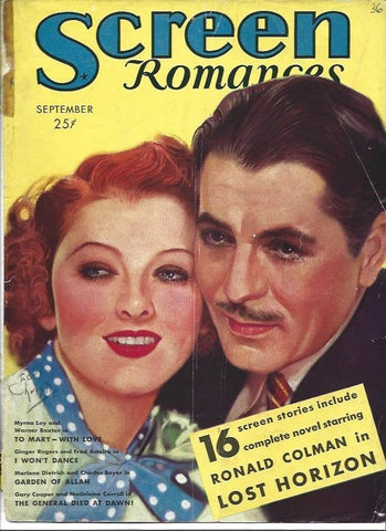 LAMINA 32208: Portada de Screen Romances de septiembre de 1936