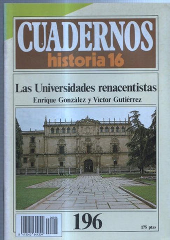 Revista Cuadernos Historia 16 numero 196: Las universidades renacentistas