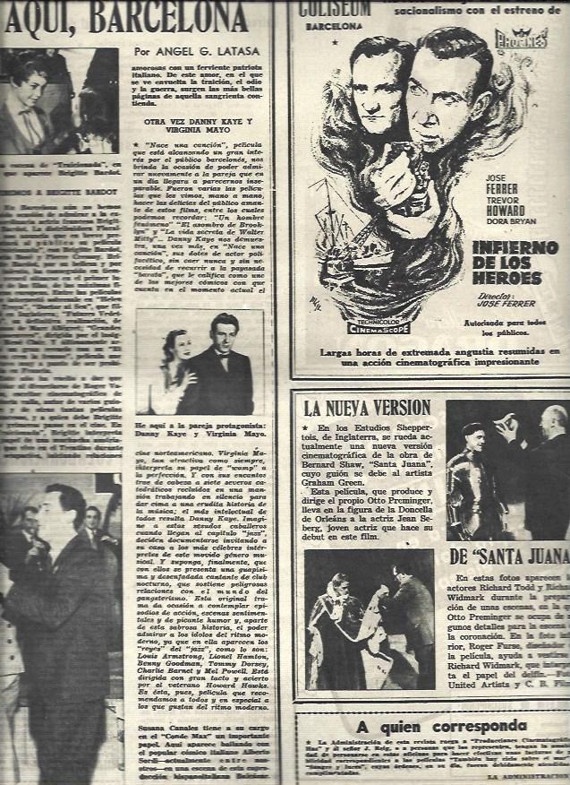 LAMINA 32970: Brigitte Bardot, Virginia Mayo y Danny Kaye