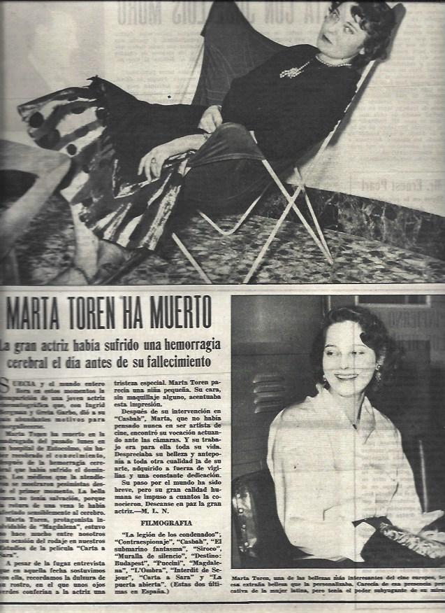 LAMINA 32967: Marta Toren ha muerto