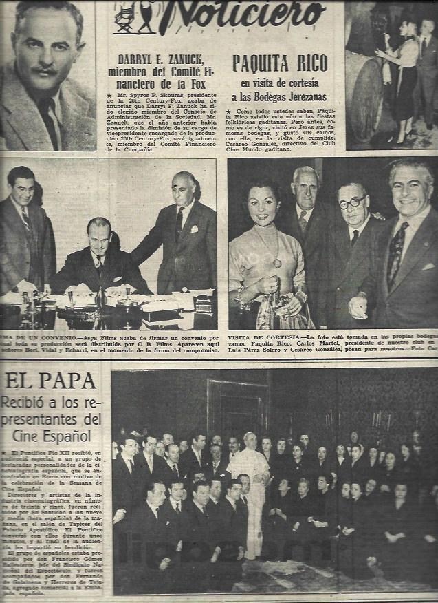LAMINA 32994: Paquita Rico en Jerez y Darryl Zanuck