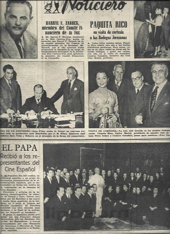 LAMINA 32994: Paquita Rico en Jerez y Darryl Zanuck