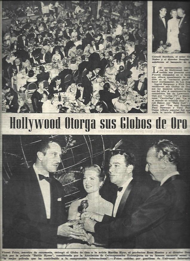 LAMINA 33019: Martha Hyer en los Globos de Oro 1956-57