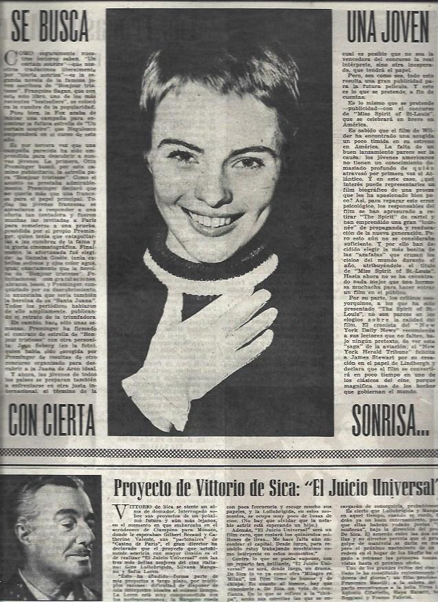 LAMINA 33021: Jean Seberg y Vittorio di Sica