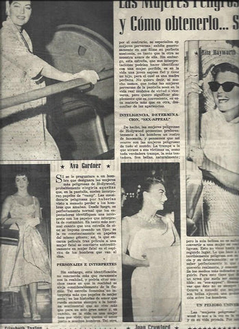LAMINA 32998: Ava Gardner, Liz Taylor, Joan Crawford  y Rita Hayworth