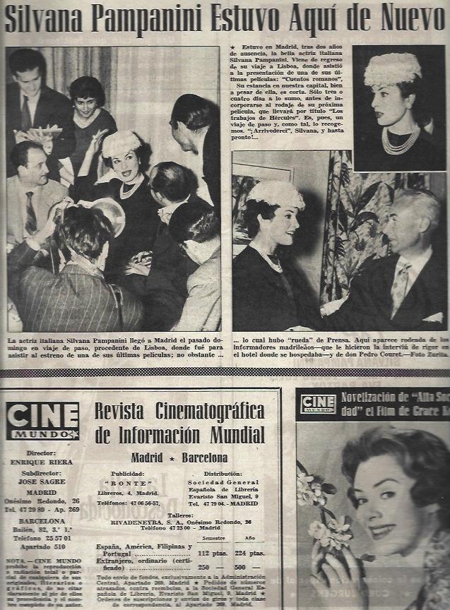 LAMINA 33006: Silvana Pampanini en Madrid