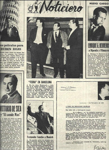 LAMINA 32919: Vittorio di Sica, estreno de Fedra en Barcelona y Enrique Herreros