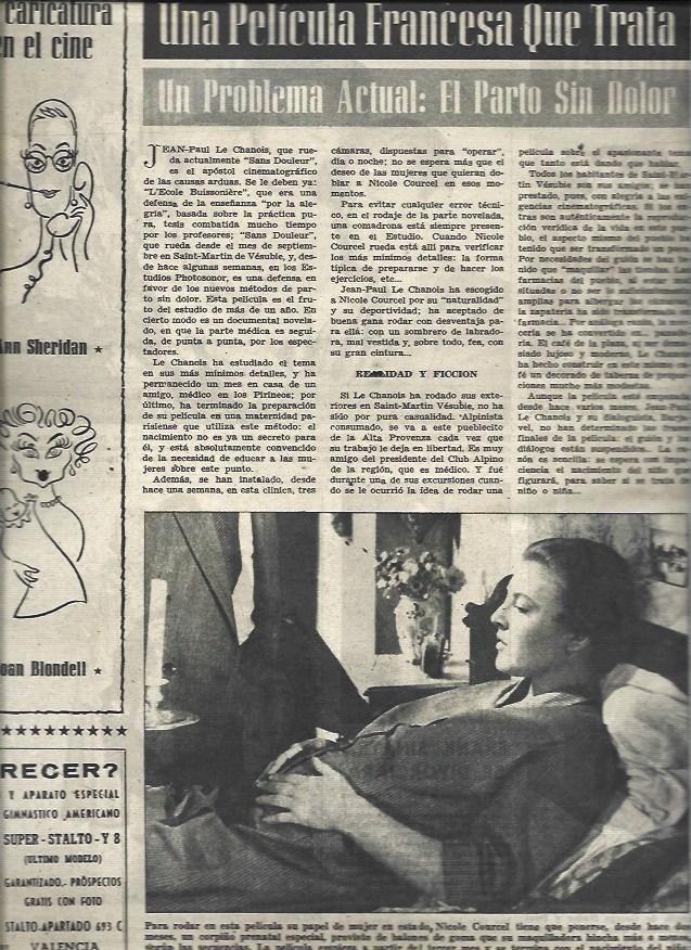 LAMINA 32893: Nicole Courcel y caricaturas de Anna Sheridan y Joan Blondell