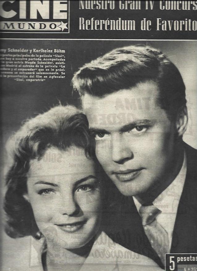 LAMINA 32898: Romy Schneider y Karlheinz Bohm en portada
