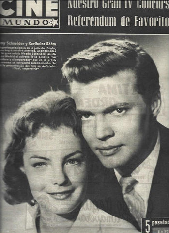 LAMINA 32898: Romy Schneider y Karlheinz Bohm en portada