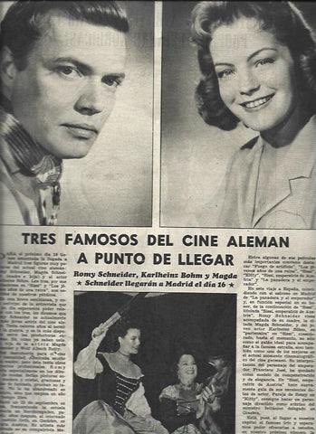 LAMINA 32901: Romy Schneider y Karlheinz Bohm llegaran a Madrid