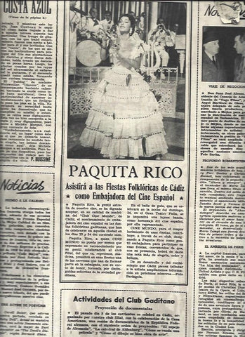 LAMINA 32955: Paquita Rico en una actuacion