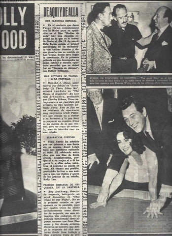 LAMINA 32938: Elisabeth Taylor y Rock Hudson poniendo las huellas en el Paseo de la Fama 