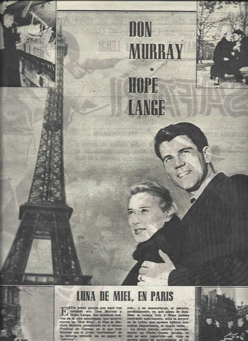 LAMINA 32936: Don Murray y Hope Lange en Paris