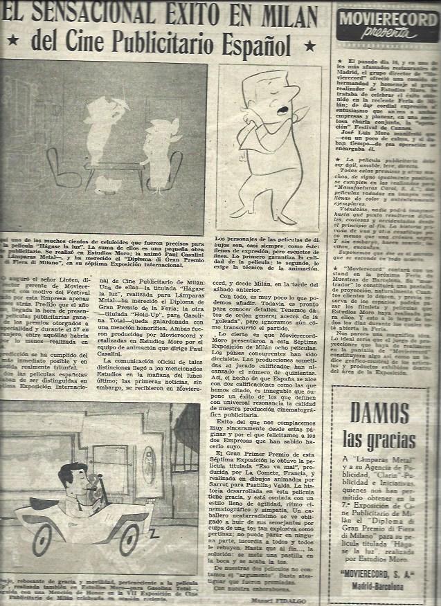 LAMINA 33105: Éxito en Milan del cine publicitario de España
