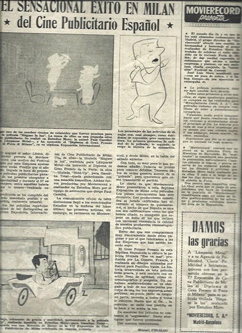 LAMINA 33105: Éxito en Milan del cine publicitario de España