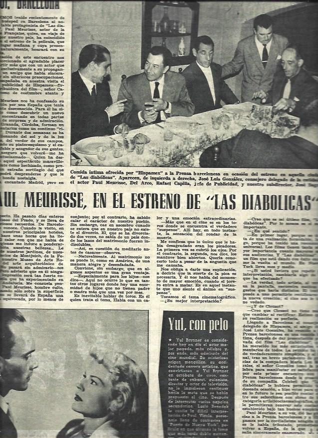LAMINA 33138: Paul Meurisse en el estreno de Las Diabolicas