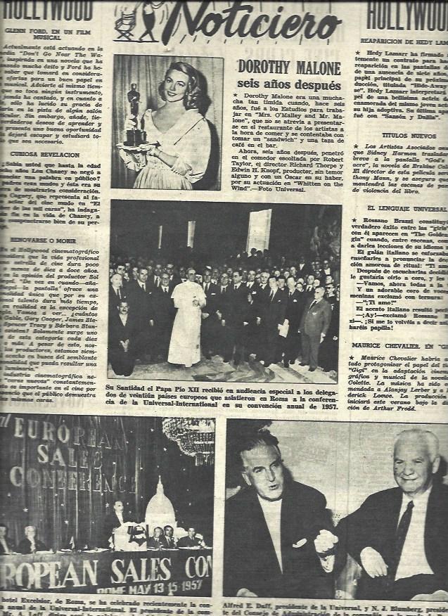 LAMINA 33150: Dorothy Malone y Pio XII 