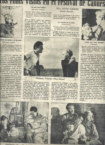 LAMINA 33100: Peliculas de Estados Unidos, Alemania, Yugoslavia y Francia en Cannes