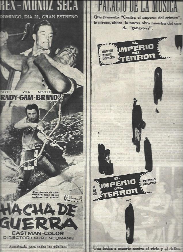 LAMINA 33060: Anuncio de Hacha de Guerra y El Imperio del Terror