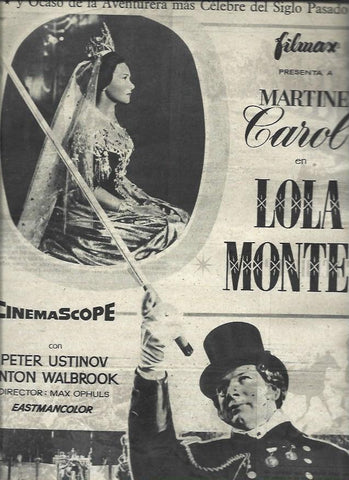 LAMINA 33058: Anuncio de Lola Montes con Martine Carol