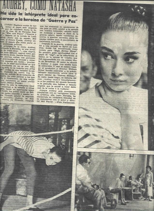 LAMINA 33045: Audrey Hepburn como Natasha