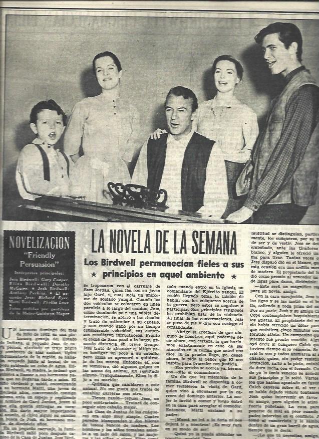 LAMINA 33036: La novela de la semana. Friendly Persuasion