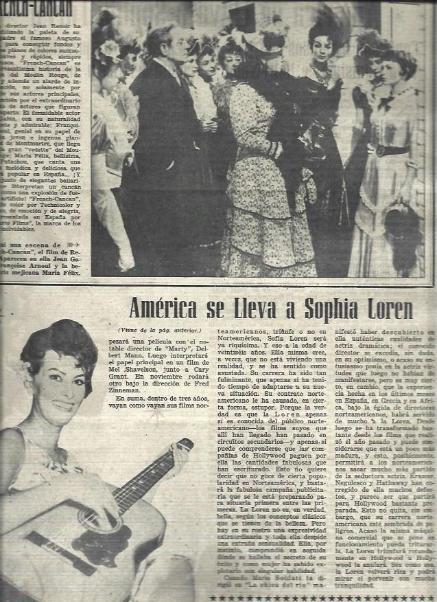 LAMINA 33044: Escena de French Cancan y Sofia Loren