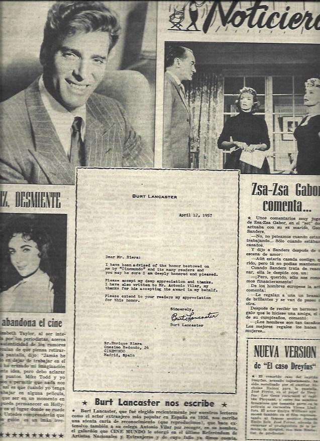 LAMINA 33074: Zsa Zsa Garbor, Burt Lancaster y Elisabeth Taylor