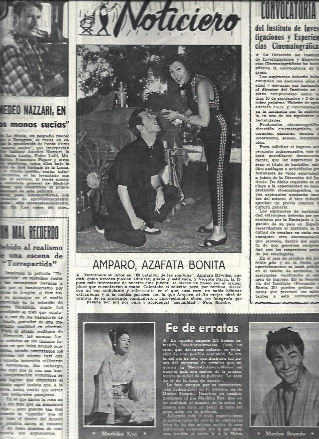 LAMINA 32705: Amparo Rivelles, Machiko Kyo y Marlon Brandon