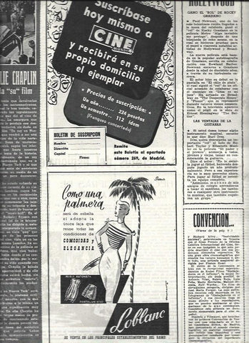 LAMINA 32689: Charlie Chaplin y publicidad de Loblanc