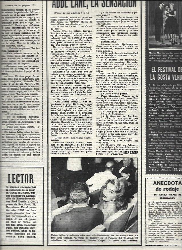 LAMINA 32726: Abbe Lane en el Festival de Venecia