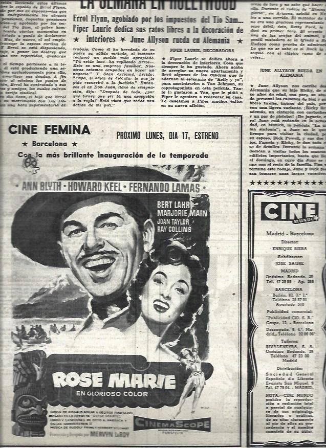 LAMINA 32718: Anuncio de Rose Marie