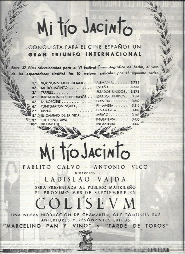 LAMINA 32628: Anuncio de Mi tio Jacinto